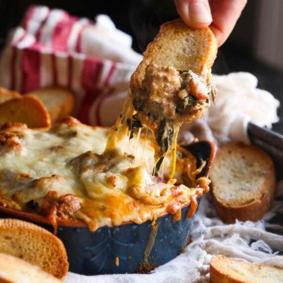 Tuscan Sausage & Spinach Dip